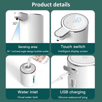 380ML Touchless IPX5 Waterproof 4-Gears Adjustable Foam/Gels Automatic Sense Soap Dispenser Electric Hand Dish Washing Machine